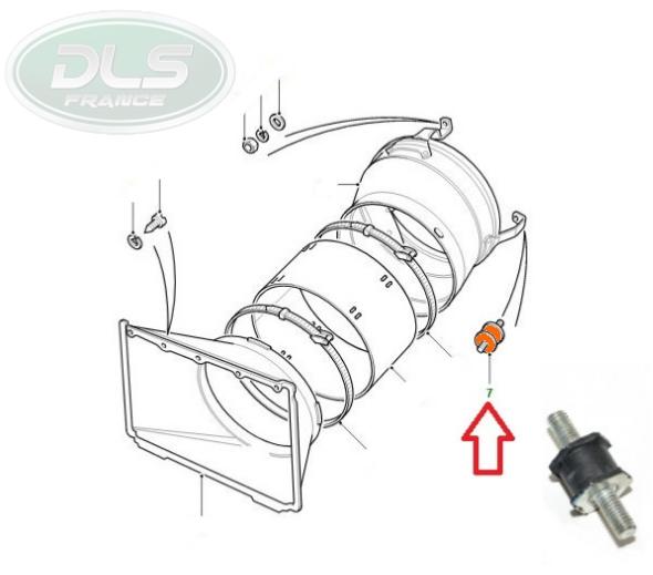 silentbloc d'écope d'air ventilateur 2.5 diesel atmosphérique.