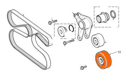 galet fixe courroie d'accessoires 2.5l turbo diesel