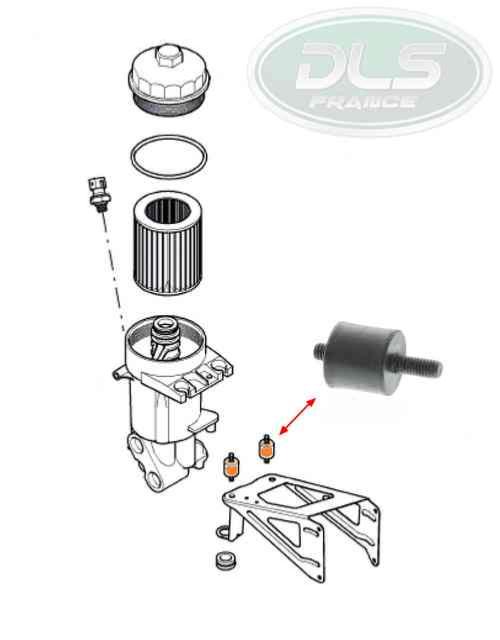 silentbloc de support de filtre à huile L322 4.4l V8 BMW