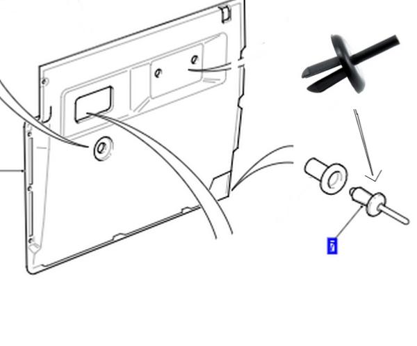 agrafe rivet plastique de panneau de porte defender (NOIR)