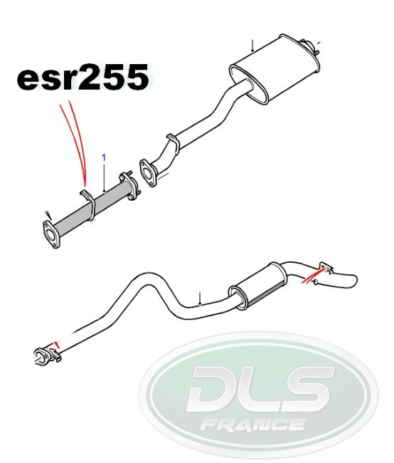 tube extension silencieux central Land rover  127/130 jusqu' au 200TDI