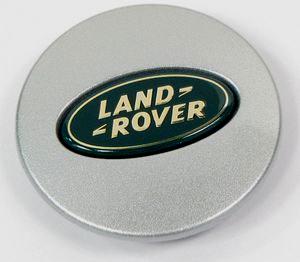 cabochon centrale de roue argent logo vert Freelander Discovery III et IV / RRS (2005-2009) / RR L322