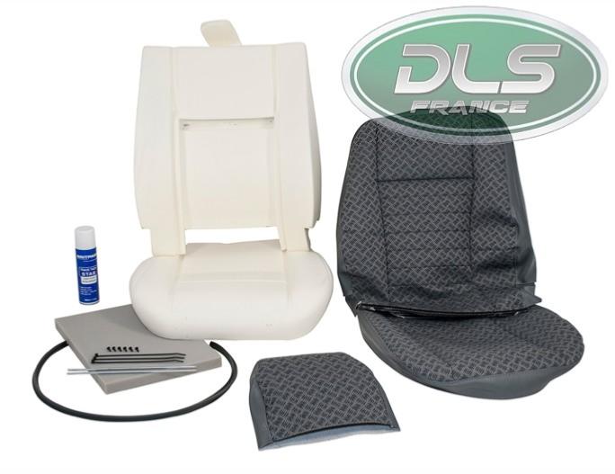 kit de réfection de siège avant gauche ou droit tissus techno gris Defender avant 2007